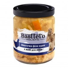 Вологий корм Basttet`O Шматочки філе курки в желе для собак 500г. (4820185493291)