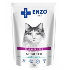 ENZO Дієта для стерилізованих котів з м’ясом телятини в соусі 100г.(4820185493512)