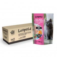 Вологий корм LEOPOLD Паштет  з м'ясом індика для котів 100г (20+4)