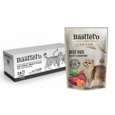 Вологий корм Basttet`O SILVER Паштет  з яловичини для котів (24+4)